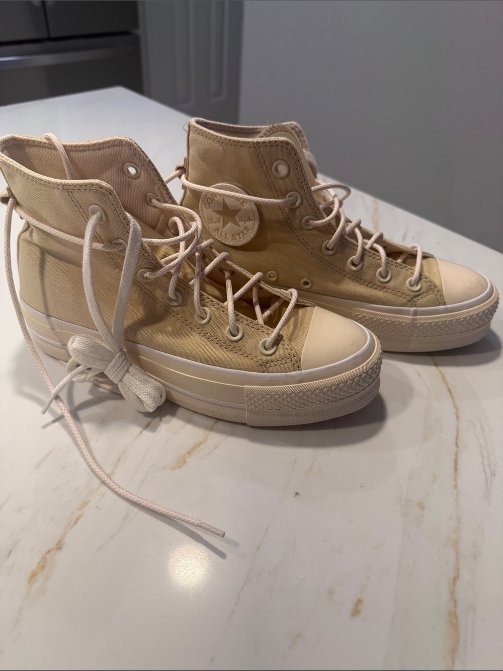 Converse Chuck Taylor Platform High Top Sneakers - Beige/Cream